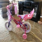 16 inch princess bike with doll carrier